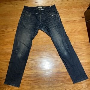 Mens Energie blue jeans. Washed style. Size 34 waist, 34 length.